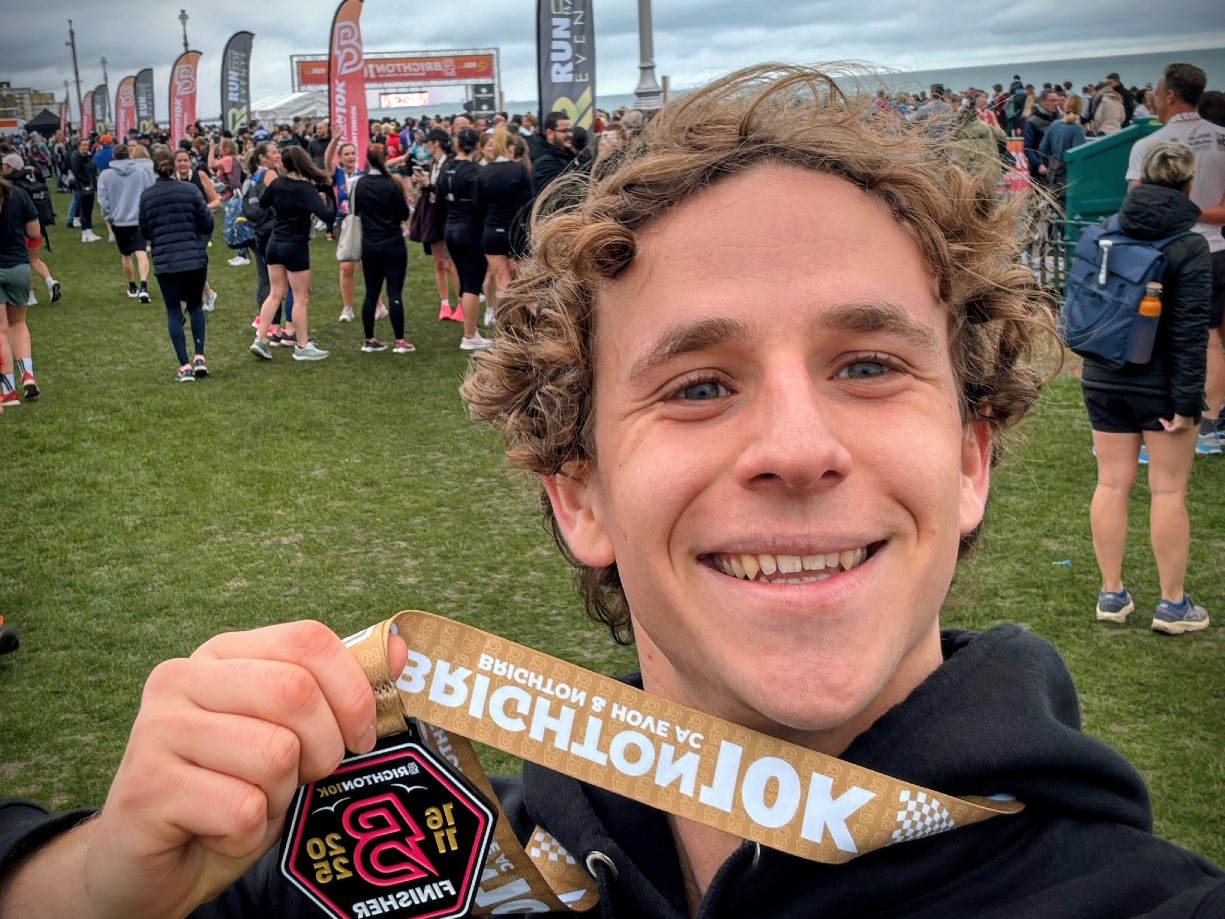 Vittorio showing of a medal he had won